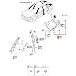Облицювання / захисна накладка, боковина праве 0K30A-50992 Mobis