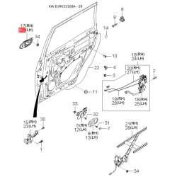 Кришка, ручка дверей ліва 0K2C1-73410XX Mobis
