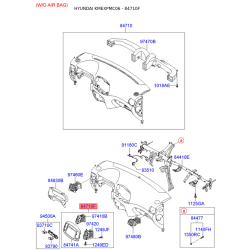 Накладка панели прибров (торпеды) верхняя 84740-1E000FZ Mobis