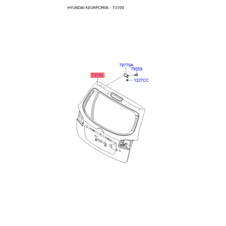 Задняя дверь 73700-2B031 Mobis - 737002B031 - схема с каталога 73700, KEURPCM06 737002B031