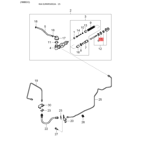 Полуось (приводной вал) 0K25R-25700A Mobis - 0K25R25700A - схема с каталога 15, EURKRS002A 0K25R25700A