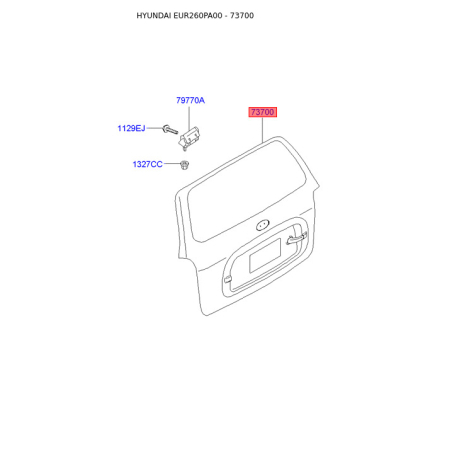 Задняя дверь 73700-26083 Mobis - 7370026083 - схема с каталога 73700, EUR260PA00 7370026083