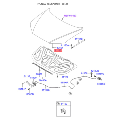 Шумоизоляция (теплоизоляция) капота 81125-2B500 Mobis