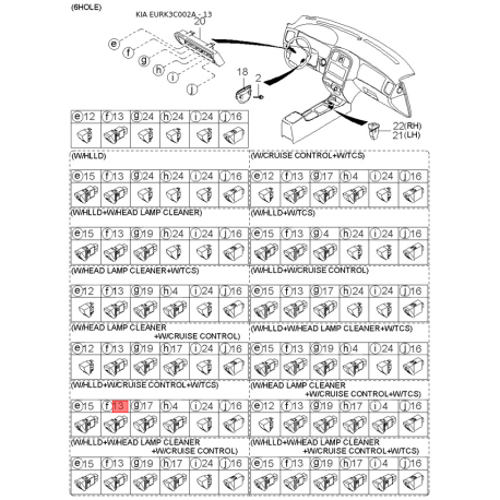 Крыло заднее (или часть боковины) правое 71504-38D00 Mobis - 7150438D00 - схема с каталога 13, EURK3C002A 7150438D00