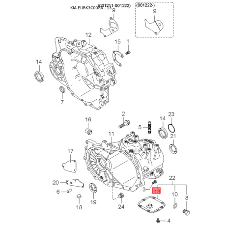 Крыло заднее (или часть боковины) правое 71504-38D10 Mobis - 7150438D10 - схема с каталога 13, EURK3C002A 7150438D10