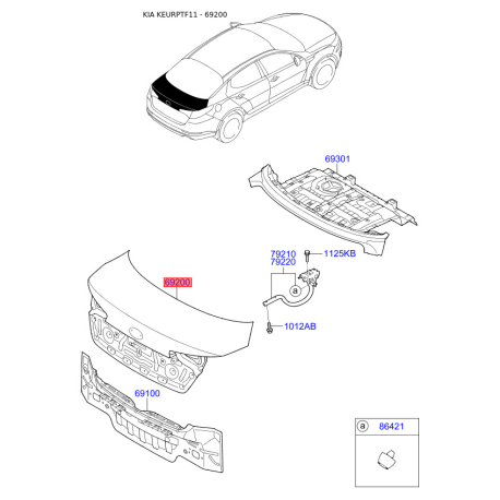 Задняя дверь 69200-2T010 Mobis - 692002T010 - схема с каталога 69200, KEURPTF11 692002T010