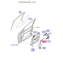 Ручка двери, внутреннее оснащение левая 82610-2B010J9 Mobis