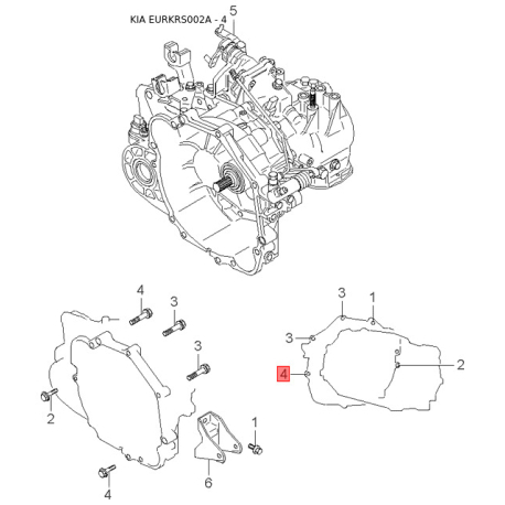 Прокладка (кільце) кришки маслозаливної горловини 26502-2X000 Mobis - 265022X000 - схема з каталогу 4, EURKRS002A 265022X000