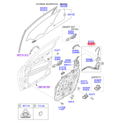 Замок дверей правий 81320-D3010 Mobis