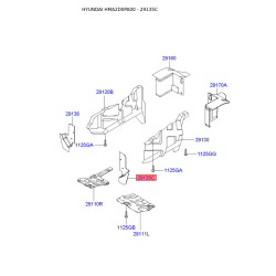 Спойлер, облицювання радіатора ліве 29135-2D100 Mobis