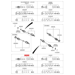 Шарнирный комплект приводного вала левый 49591-1G190 Mobis