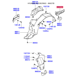 Кріплення підкрилка і бризковика нижнє 97520-3D000 Mobis