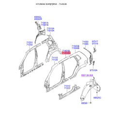 Порог пола (кузов) правый 71402-2EB00 Mobis