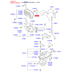 Крышка защитная ремня распредвала задняя левая верхняя 21332-38000 Mobis