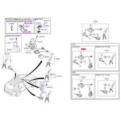 Замок (циліндр) запалювання з ключами 81905-2Y030 Mobis