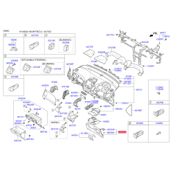 Накладка панелі приладів (торпеди) 84750-2Y0009P Mobis