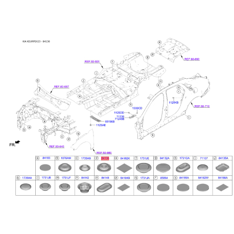 Заглушка кузова 17318-25000B Mobis - 1731825000B - схема с каталога 84136, KEURPEX23 1731825000B