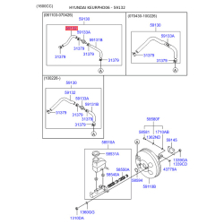 Шланг вакуумного підсилювача без клапана 59132-2H100 Mobis