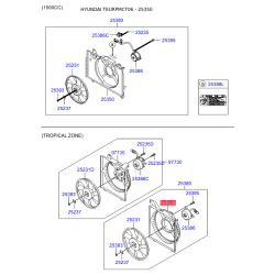 Вентилятор радіатора охолодження 25350-1E100 Mobis