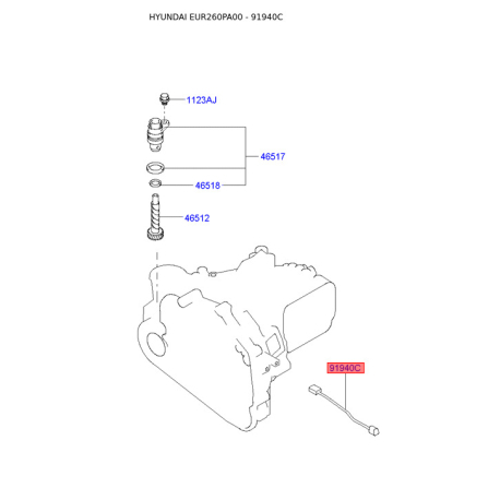 Комутаційний блок (з'єднувач) проводки (джгут, коса) 91940-26100 Mobis - 9194026100 - схема з каталогу 91940C, EUR260PA00 9194026100