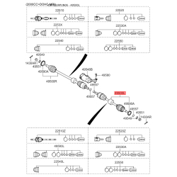 Шарнірний комплект приводного вала лівий 49501-1D700 Mobis