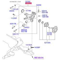 Кулак задний левый 52710-1D010 Mobis