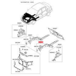 Лонжерон лівий 64605-1G302 Mobis
