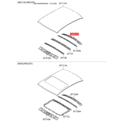 Каркас даху задній 67131-2G000 Mobis