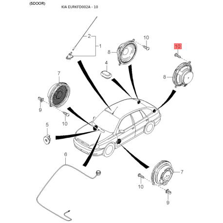 Расширительный клапан, кондиционер 97626-FD110 Mobis - 97626FD110 - схема с каталога 10, EURKFD002A 97626FD110
