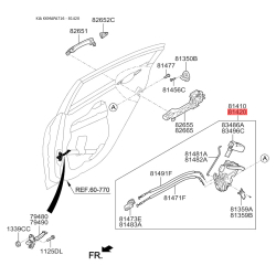 Замок дверей правий 81420-A7011 Mobis