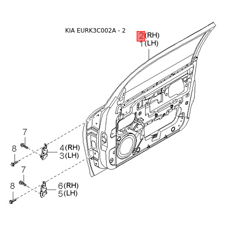 Лонжерон пола багажника 69100-3C101 Mobis - 691003C101 - схема с каталога 2, EURK3C002A 691003C101