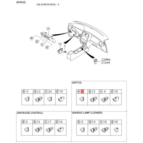 Крило задне праве 69151-3C600 Mobis - 691513C600 - схема з каталогу 5, EURK3C002A 691513C600