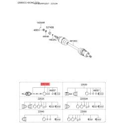 Шарнірний комплект приводного вала 49691-1F001 Mobis