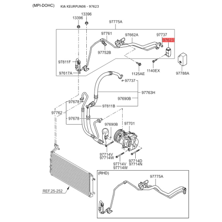 Розширювальний клапан, кондиціонер 97626-1D320 Mobis - 976261D320 - схема з каталогу 97623, KEURPUN06 976261D320