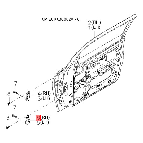 Переключатель стеклоочистителя 93420-38100 Mobis - 9342038100 - схема с каталога 6, EURK3C002A 9342038100
