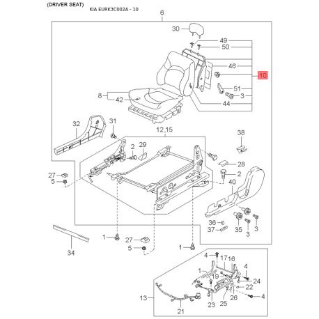 Боковина ліва 71401-38D00 Mobis - 7140138D00 - схема з каталогу 10, EURK3C002A 7140138D00