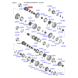 Вал вторичный МКПП 43215-24330 Mobis
