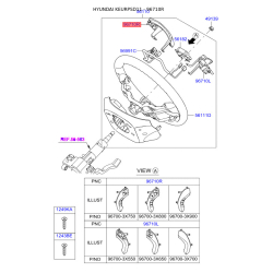 Кнопка управления автомагнитолой на руле правая 96700-3X801RDR Mobis