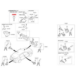 Ключ (вставка) дверей у брелок 81996-A7010 Mobis