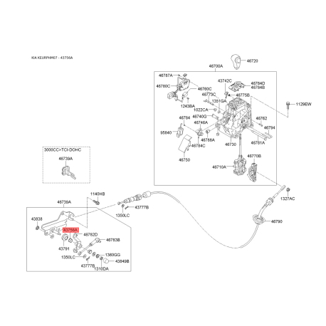Шестерня задня сонячна АКПП 43756-36000 Mobis - 4375636000 - схема з каталогу 43756A, KEURPHM07 4375636000