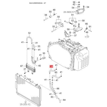 Трубка масла АКПП MFU60-21790B Mobis - MFU6021790B - схема з каталогу 47, EURKRS002A MFU6021790B