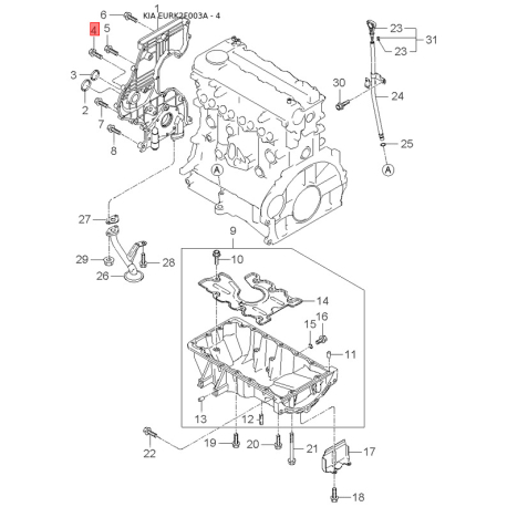 Задняя дверь 69200-2F080 Mobis - 692002F080 - схема с каталога 4, EURK2F003A 692002F080