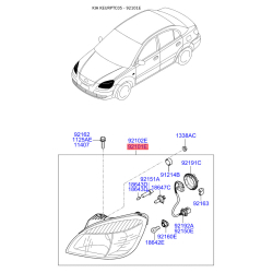 Фара основная левая 92101-1G620 Mobis
