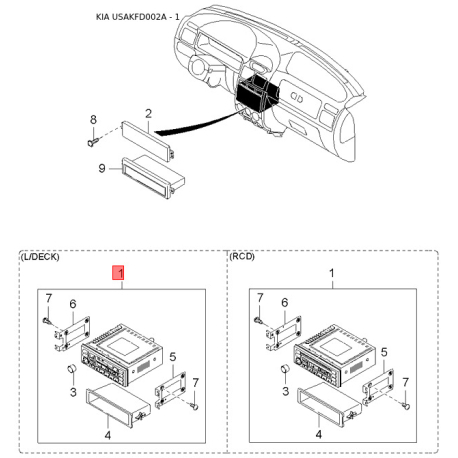 Датчик частоты вращения колеса (ABS) правый 95670-FD100 Mobis - 95670FD100 - схема с каталога 1, USAKFD002A 95670FD100