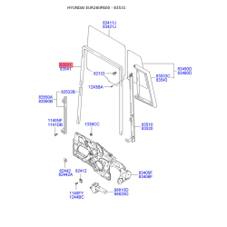 Уплотнитель (уплотнение) двери левый 83530-26000 Mobis