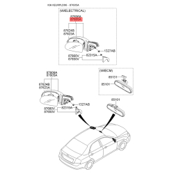 Дзеркало зовнішнє заднє ліве 87610-2F201 Mobis