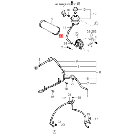 Кольцо синхронизатора, ступенчатая коробка передач 0K2A1-17242 Mobis - 0K2A117242 - схема с каталога 11, EURKRS002A 0K2A117242