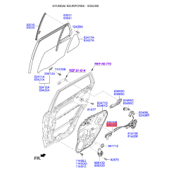 Ручка дверей, внутрішнє обладнання права 83620-2B010WK Mobis