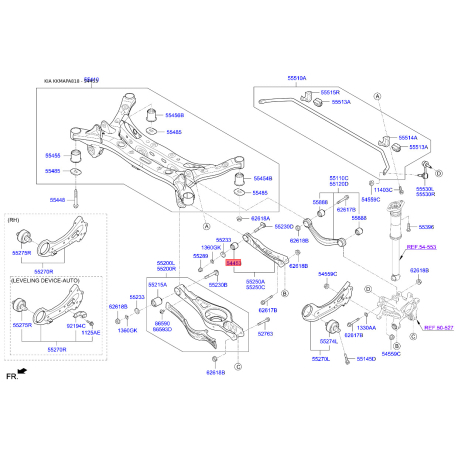 Сайлентблок рычага 52740-C2100 Mobis - 52740C2100 - схема с каталога 54453, KKMAPA818 52740C2100