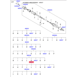 Шарнирный комплект приводного вала левый 49507-2DA10 Mobis